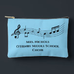 Personalised Music Teacher Musical Notes Accessory Pouch<br><div class="desc">A cool custom music teacher cosmetic bag featuring a musical staff with notes. Order this cute customisable gift for a musician,  composer,  band or orchestra conductor,  or choir director and personalise with their name.</div>