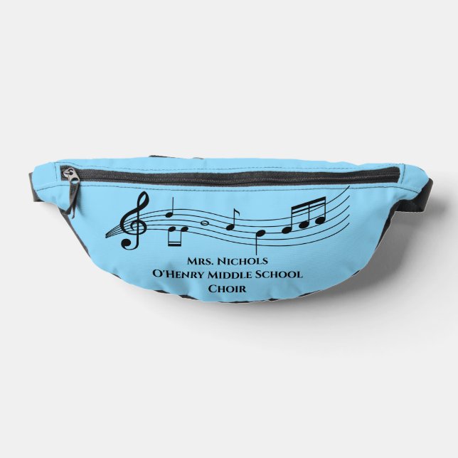 Personalised Music Teacher Musical Notes Bum Bags (Lay Down)