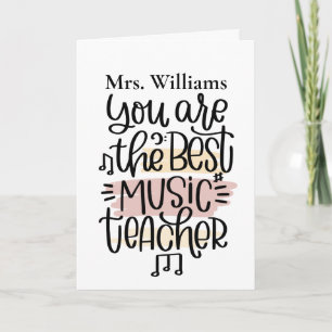 Personalised Music Teacher Thank You Card