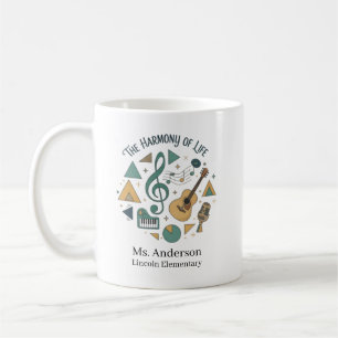 Personalised Music Teacher The Harmony of Life Coffee Mug