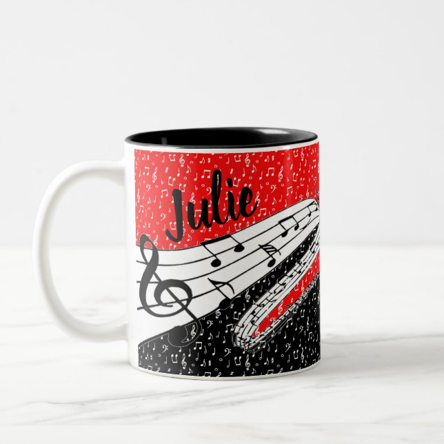Personalised music theme Two-Tone coffee mug (Left)