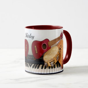 Personalised Musical Instruments Custom Text Mug