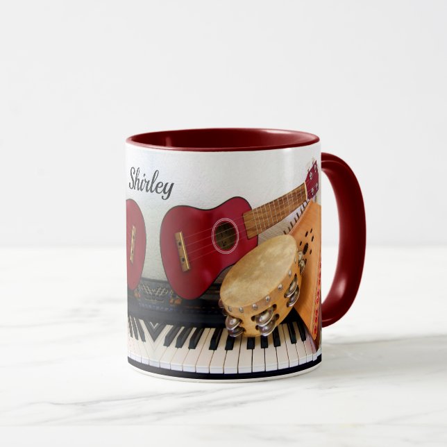 Personalised Musical Instruments Custom Text Mug (Front Right)