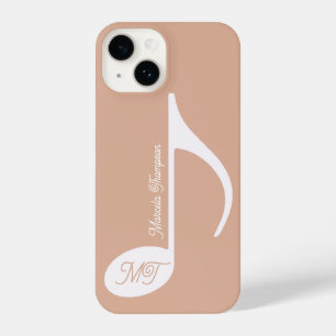 Personalised Musical Note Dusty Rose iPhone 14 Case