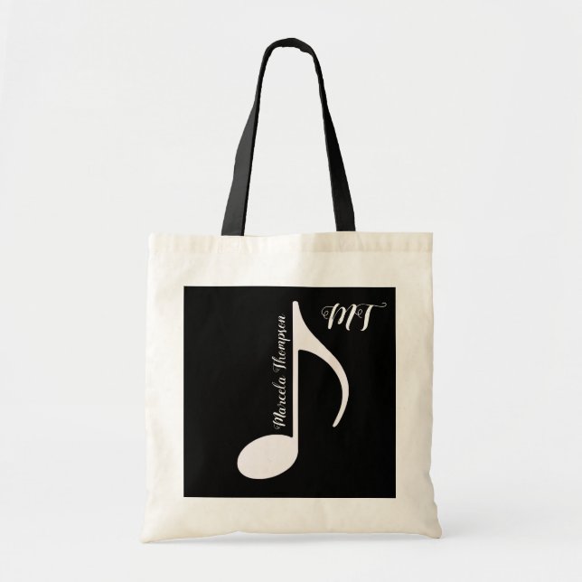 personalised musical note  tote bag (Front)