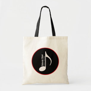 personalised musical note with name tote bag