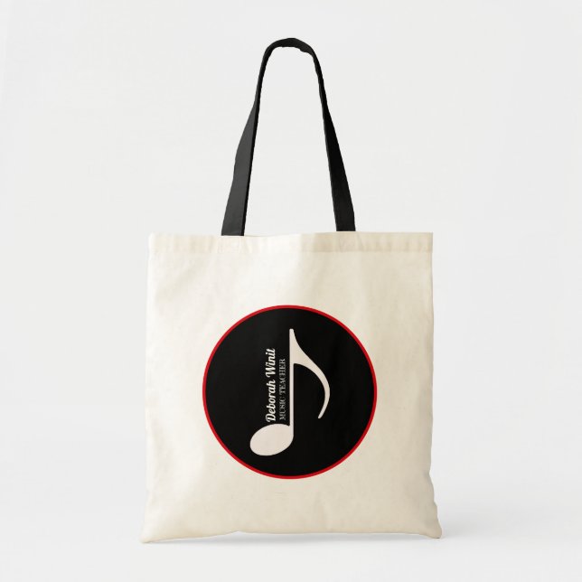 personalised musical note with name tote bag (Front)