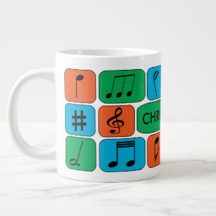 Personalised Musical Notes Large Coffee Mug