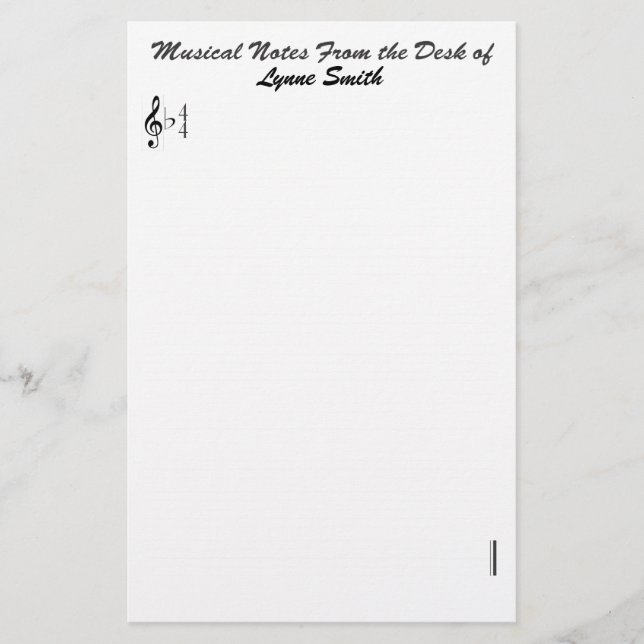 Personalised Musical Notes Stationery (Front)