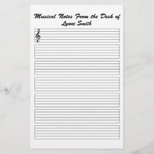 Personalised Musical Notes Stationery