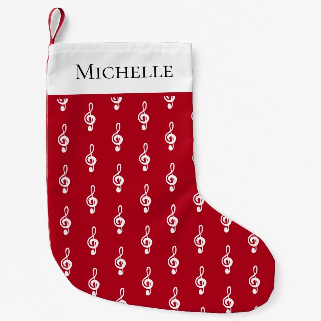 Personalised Musical Small Christmas Stocking (Front)