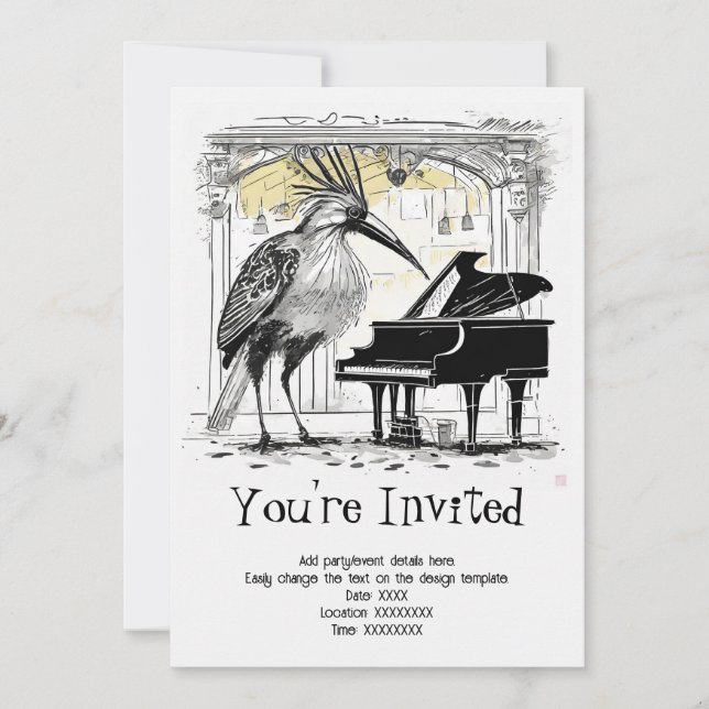 Personalised Musical Soiree Invitation (Front)