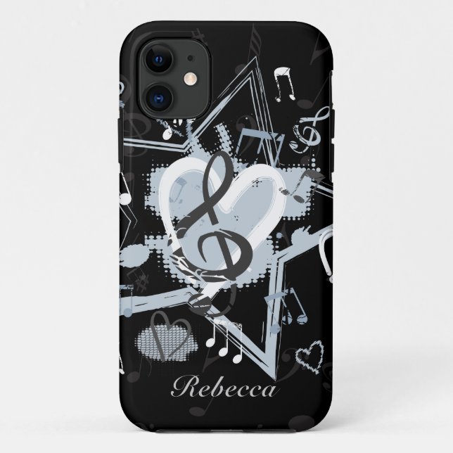 Personalised Musical Star notes designer pattern Case-Mate iPhone Case (Back)