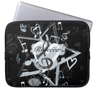 Personalised Musical Star notes designer pattern Laptop Sleeve