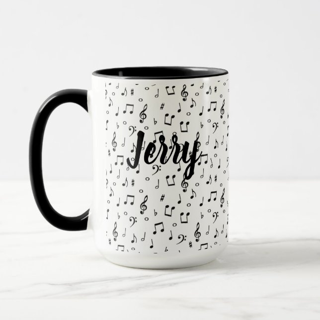 Personalised Musical symbols Mug (Left)