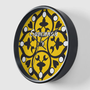 Personalised Mustard Medallion or Any Colour Clock