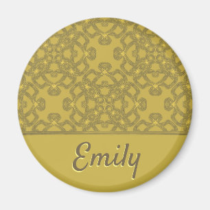 Personalised Mustard Yellow Pattern Magnet