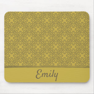 Personalised Mustard Yellow Pattern Mouse Mat