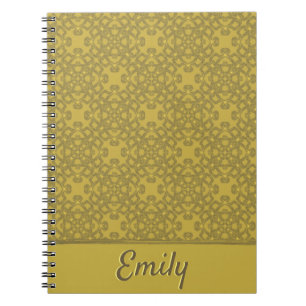 Personalised Mustard Yellow Pattern Notebook
