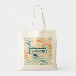 Personalised Muted Pastel Abstract Arch Tote Bag