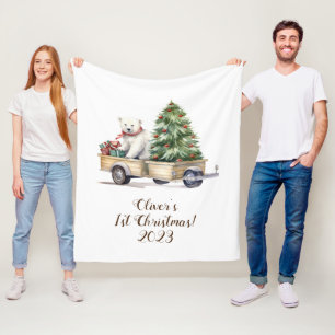 Personalised My 1st Christmas Fleece Blanket
