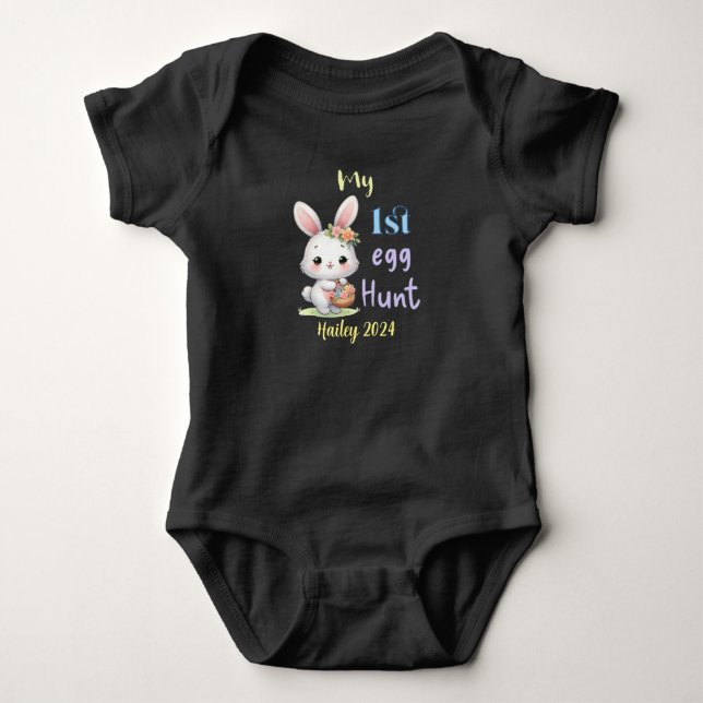 Personalised My 1st Egg Hunt Custom Easter Baby Bodysuit (Front)