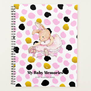 Personalised MY BABY MEMORIES - Rabbit Ballerina Planner