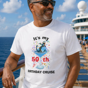 Personalised My Birthday Cruise Cocktail Anchor T-Shirt