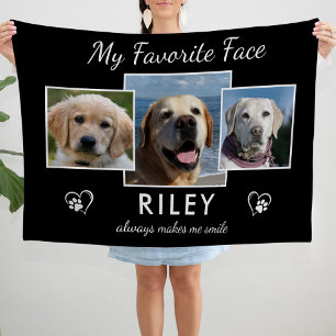 Personalised My Favourite Face Pet Photo Collage Fleece Blanket