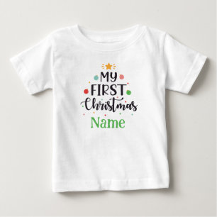 Personalised My First Christmas Cute Baby Bodysuit