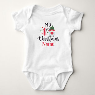 Personalised My First Christmas Cute Baby Bodysuit
