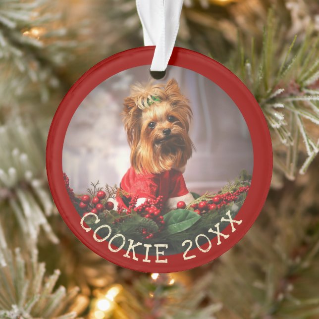 Personalised My First Christmas Dog Keepsake Pet Ornament (Tree)