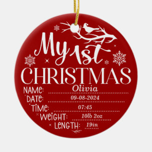 Personalised My First Christmas Keepsake Ceramic Tree Decoration
