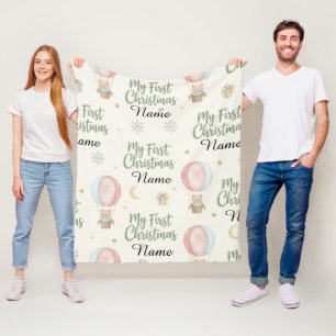 Personalised My First Christmas Name Keepsake Fleece Blanket