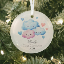 Personalised My First Christmas  Ornament Glass