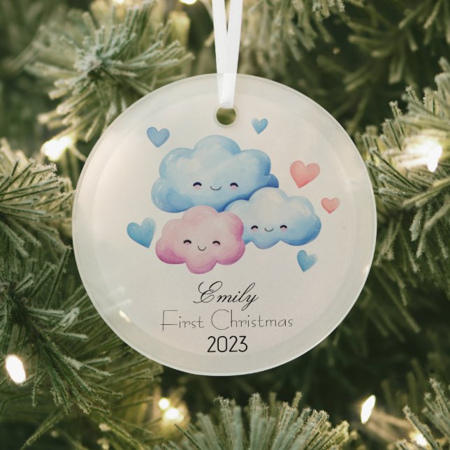 Personalised My First Christmas  Ornament Glass (Insitu)