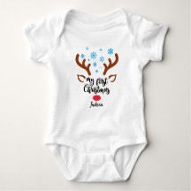 Personalised My First Christmas reindeer Baby Body