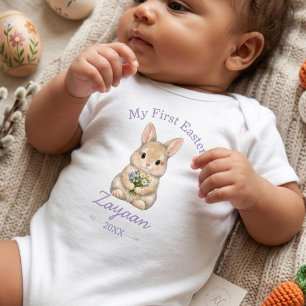 Personalised My First Easter 2026 Cute Bunny  Baby Bodysuit
