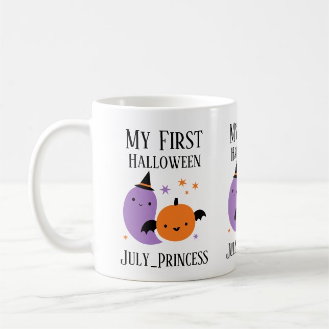 Personalised My First Halloween Ornament Coffee Mug (Left)