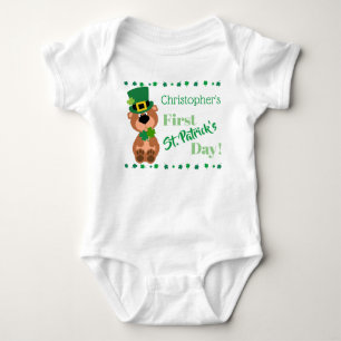 Personalised My First St Patricks Day Bear Baby Bodysuit
