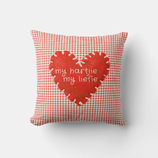Personalised My Hartjie My Liefie Applique Heart Cushion