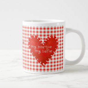 Personalised My Hartjie My Liefie Applique Heart Large Coffee Mug