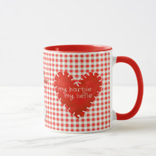 Personalised My Hartjie My Liefie Applique Heart Mug