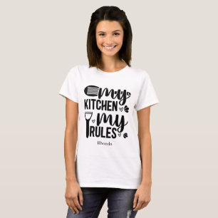 Personalised My Kitchen My Rules Humour T-Shirt