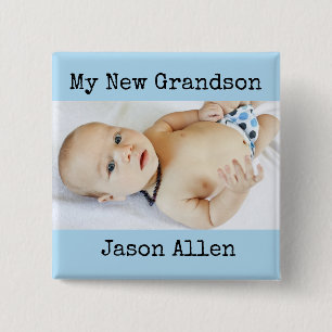 Personalised My New Grandson Grandma Button