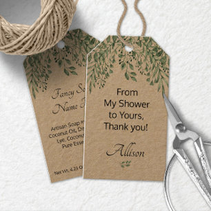 Personalised My Shower to Yours Artisan Soap Kraft Gift Tags