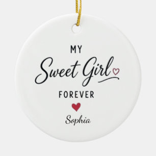 Personalised My Sweet Girl Forever Ceramic Tree Decoration