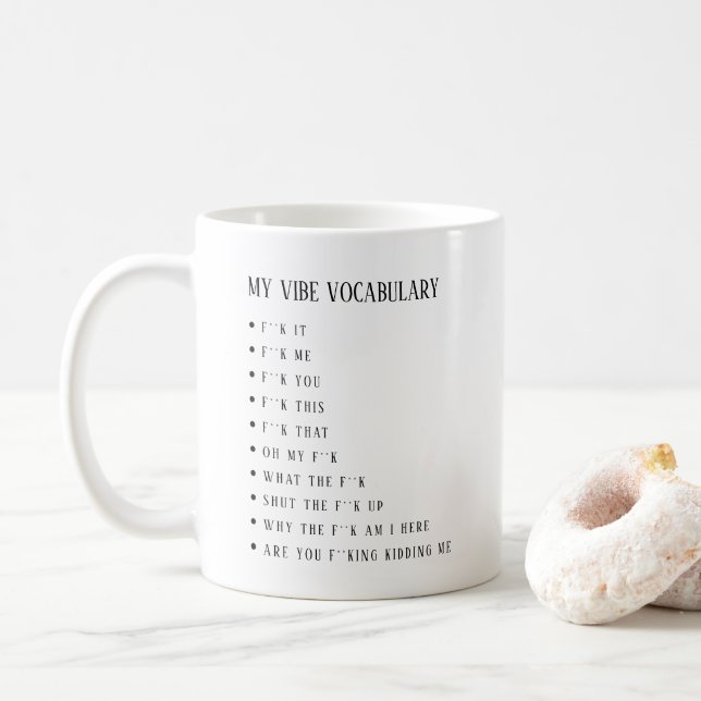 Personalised My Vibe Vocabulary Mug (With Donut)
