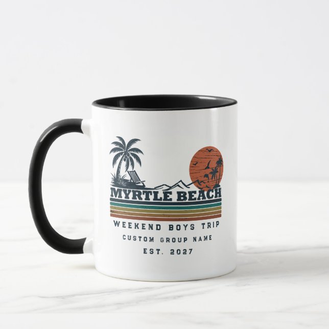 Personalised Myrtle Beach Weekend Bachelor Party Mug (Left)