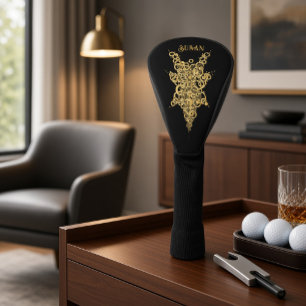 Personalised Mystic Gold Golf Head Cover